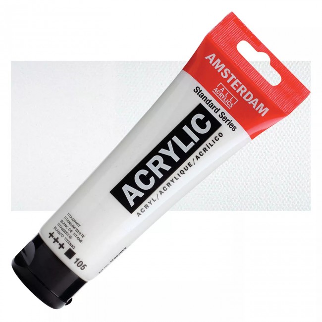 Ακρυλικό χρώμα amsterdam acrylic 105 titanium white, 120ml