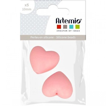 Χάντρες Σιλικόνης Καρδιές Ροζ, Artemio