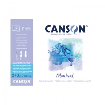 Μπλοκ canson montval aqua snowy grain, 24x32cm 270gr