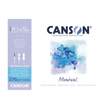 Μπλοκ canson montval aqua snowy grain, 29,7x42cm 270gr