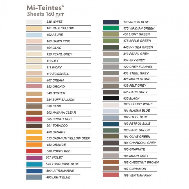 Χαρτόνι Mi-Teintes Canson 160g/m² Α4 21x29,7cm 120 pearl grey