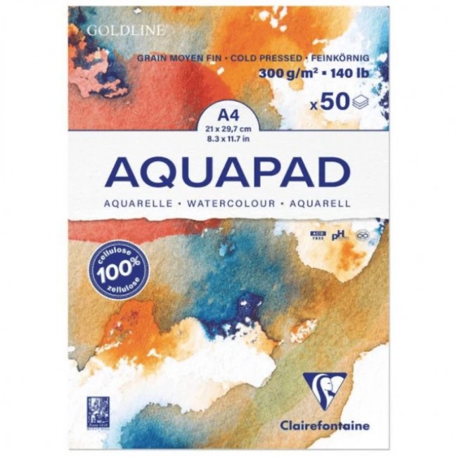 Clairefontaine Μπλοκ Ακουαρέλας AquaPad Cold Pressed 50 φύλλων A4 21x29,7cm 300gr Clairefontaine Μπλοκ Ακουαρέλας AquaPad Cold Pressed 50 φύλλων A4 21x29,7cm 300gr
