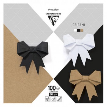 φύλλα origami μονόχρωμα 100 τεμ, 20x20cm, 3 χρώματα