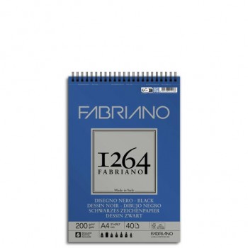 Μπλοκ Σχεδίου Σπιράλ Fabriano 1264 Black, Α4