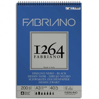 Μπλοκ Σχεδίου Σπιράλ Fabriano 1264 Black, Α3