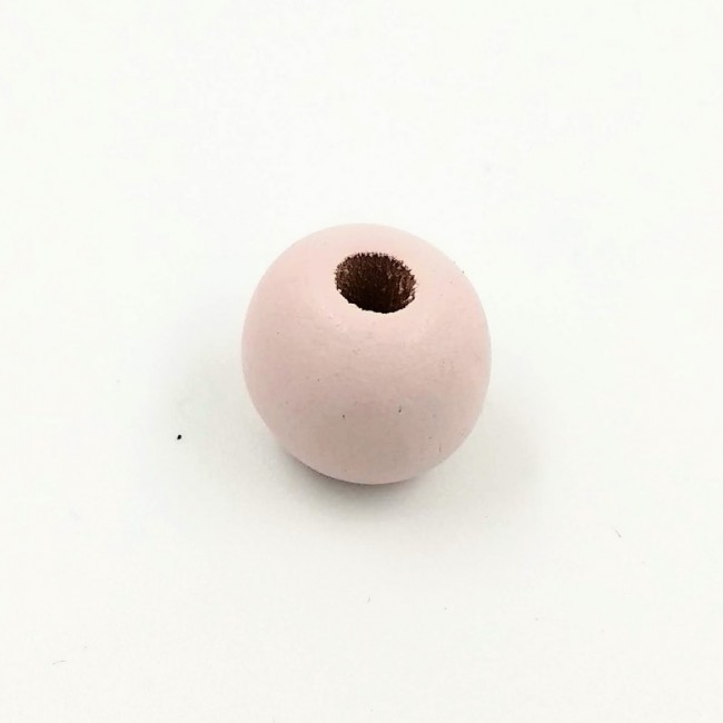 Ξύλινη Χάντρα 1,5cm, Ροζ