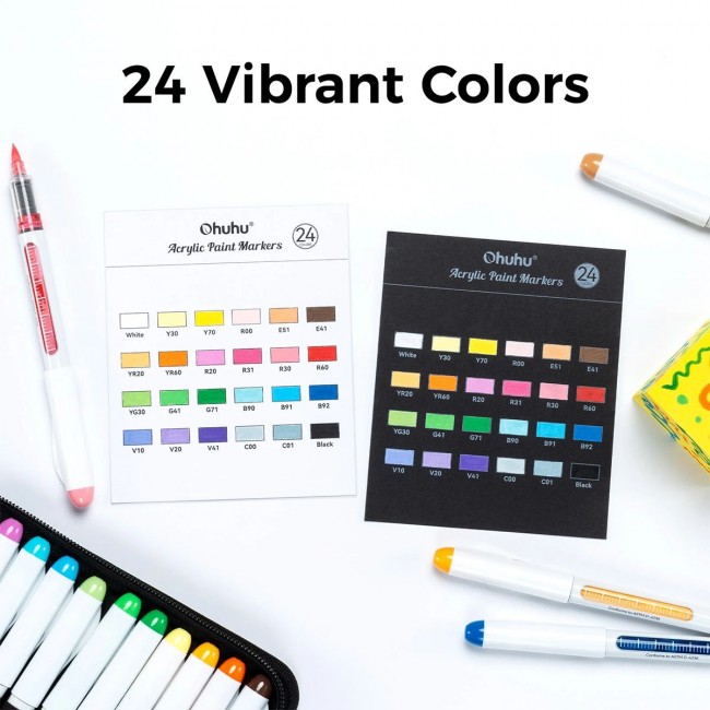 Ohuhu direct-ink acrylic markers Nahuku Σετ 24 τεμ