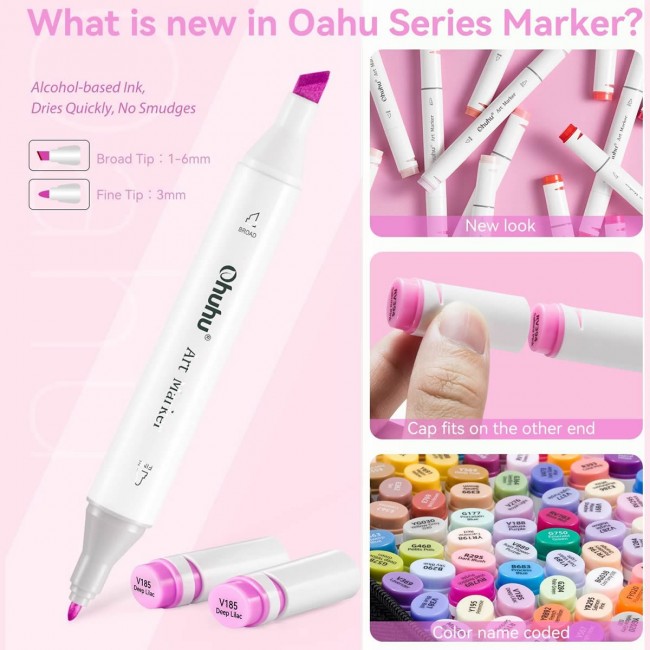 Ohuhu oahu alcohol art markers 160 τεμάχια fine & chisel Ohuhu oahu alcohol art markers 160 τεμάχια fine & chisel