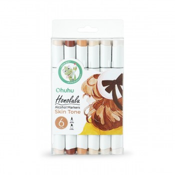 Ohuhu honolulu alcohol markers σετ μαρκαδόρων 6p Skin Tones Brush & Chisel