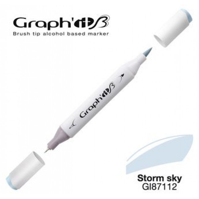 Μαρκαδόρος Οινοπνεύματος Διπλή Μύτη Πινέλο Graph'it Brush, 7112 storm sky