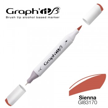 Μαρκαδόρος Οινοπνεύματος Διπλή Μύτη Πινέλο Graph'it Brush, 3170 Sienna