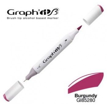 Μαρκαδόρος Οινοπνεύματος Διπλή Μύτη Πινέλο Graph'it Brush, 5280 burgundy