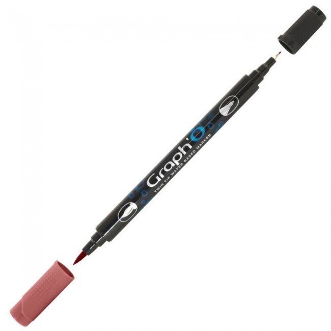 Μαρκαδόρος Νερού Διπλή Μύτη Πινέλο Graph'O Twin Tip marker 3170 sienna