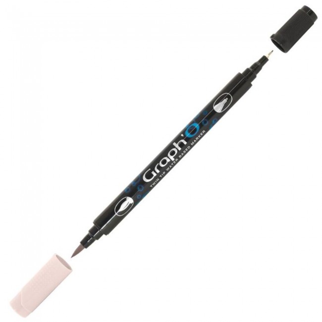 Μαρκαδόρος Νερού Διπλή Μύτη Πινέλο Graph'O Twin Tip marker 4135 pale rose
