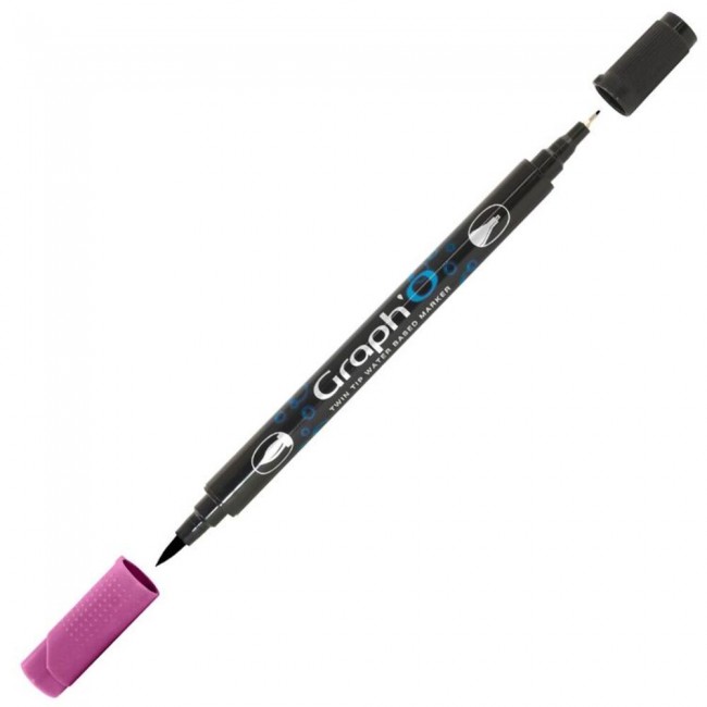 Μαρκαδόρος Νερού Διπλή Μύτη Πινέλο Graph'O Twin Tip marker 5180 margaux