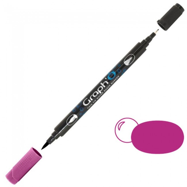 Μαρκαδόρος Νερού Διπλή Μύτη Πινέλο Graph'O Twin Tip marker 5180 margaux