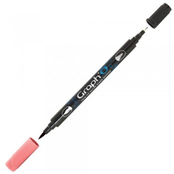 Μαρκαδόρος Νερού Διπλή Μύτη Πινέλο Graph'O Twin Tip marker 5210 coral