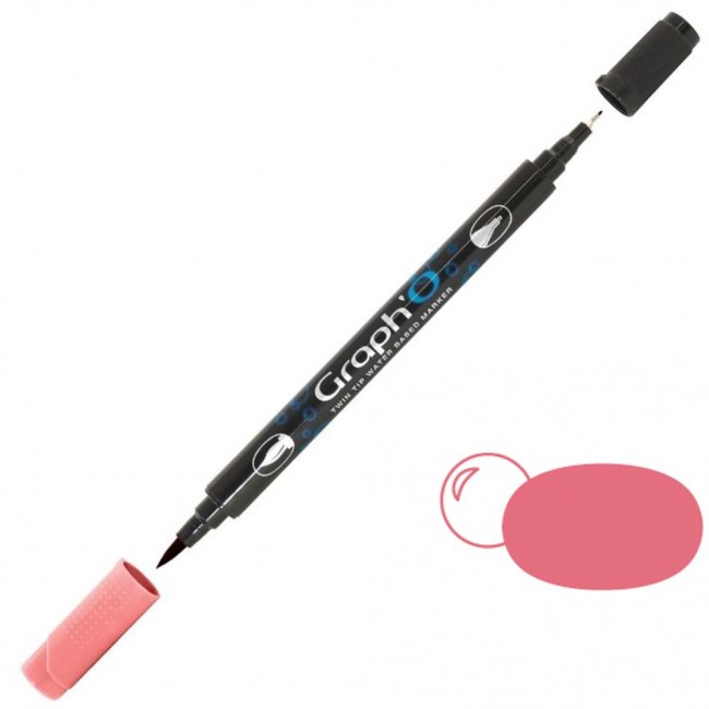 Μαρκαδόρος Νερού Διπλή Μύτη Πινέλο Graph'O Twin Tip marker 5210 coral