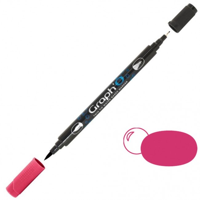 Μαρκαδόρος Νερού Διπλή Μύτη Πινέλο Graph'O Twin Tip marker 5260 cranberry