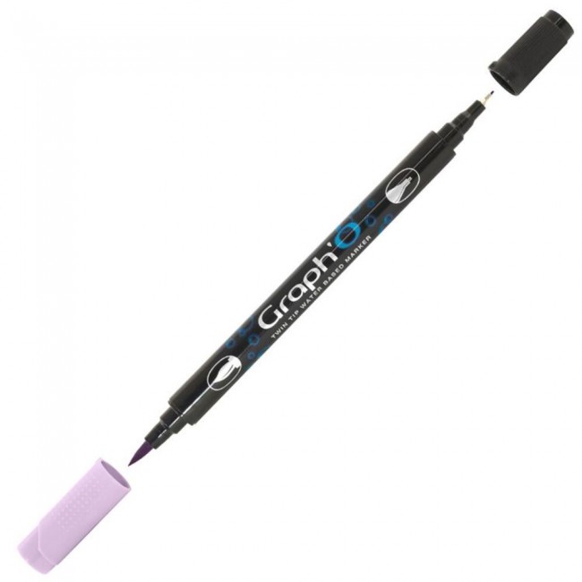 Μαρκαδόρος Νερού Διπλή Μύτη Πινέλο Graph'O Twin Tip marker 6130 orchid