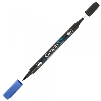 Μαρκαδόρος Νερού Διπλή Μύτη Πινέλο Graph'O Twin Tip marker 7185 ultramarine