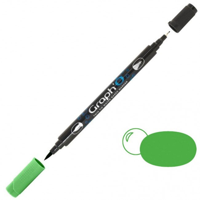 Μαρκαδόρος Νερού Διπλή Μύτη Πινέλο Graph'O Twin Tip marker 8150 chlorophyl