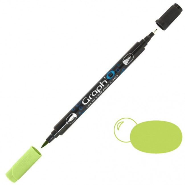 Μαρκαδόρος Νερού Διπλή Μύτη Πινέλο Graph'O Twin Tip marker 8250 anise