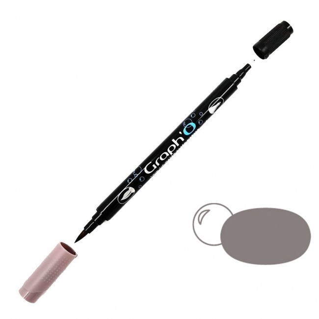 Μαρκαδόρος Νερού Διπλή Μύτη Πινέλο Graph'O Twin Tip marker 9405 warm grey