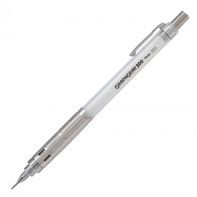 Μηχανικό Μολύβι Pentel Graphgear 300 0.7mm, White Μηχανικό Μολύβι Pentel Graphgear 300 0.7mm, White