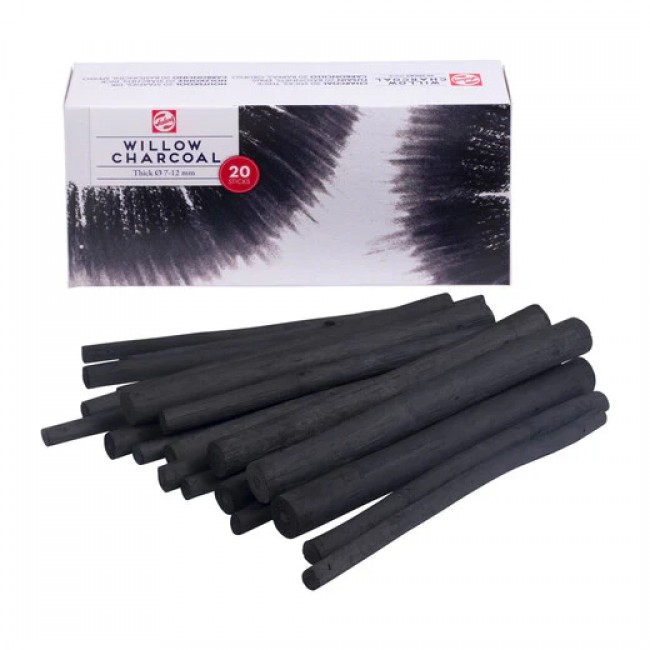 Κάρβουνα σχεδίασης willow charcoal talens thick 7-12mm 20 sticks