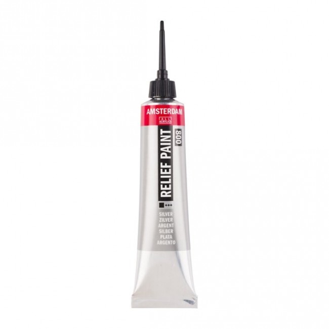 Περίγραμμα Amsterdam Relief Paint 800 silver, 20ml Περίγραμμα Amsterdam Relief Paint 800 silver, 20ml