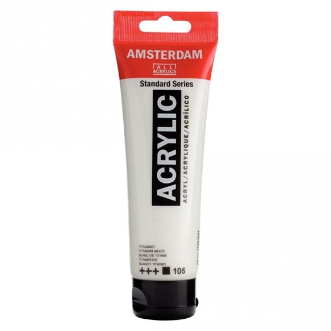 Ακρυλικό χρώμα amsterdam acrylic 105 titanium white, 120ml Ακρυλικό χρώμα amsterdam acrylic 105 titanium white, 120ml