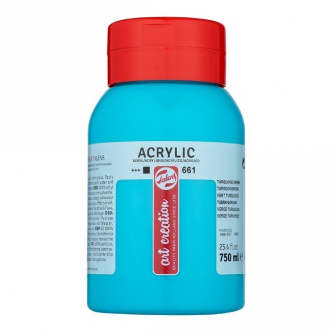 Ακρυλικό χρώμα 750ml 661 turquoise green, Art Creation