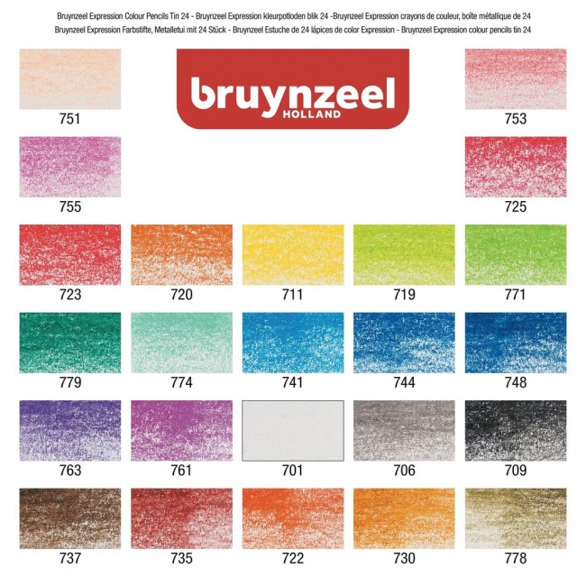 Σετ 24 Μολύβια Χρωματισμού Σχεδίου Expression Series, bruynzeel