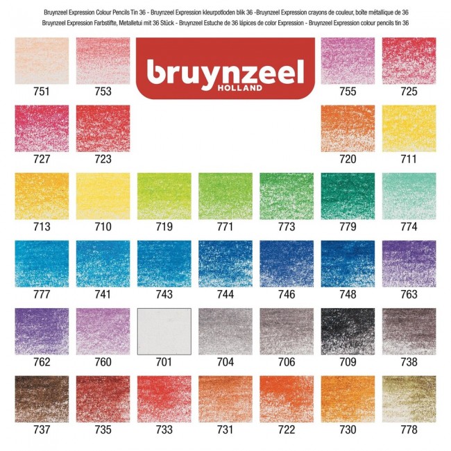 Σετ 36 Μολύβια Χρωματισμού Σχεδίου Expression Series, bruynzeel