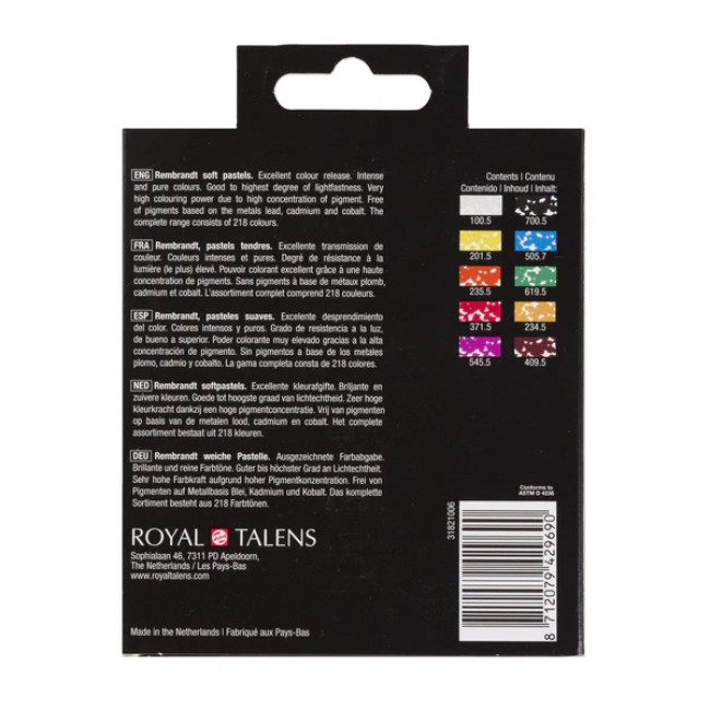 Rembrandt soft pastels general selection,10 half length pieces