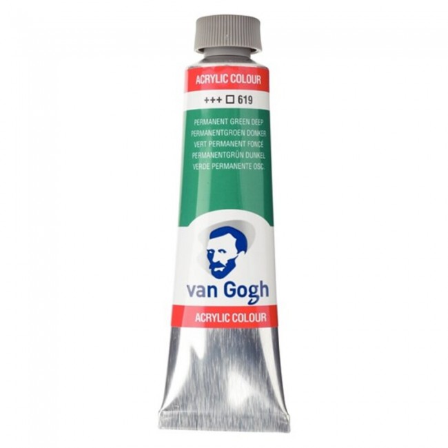 Ακρυλικό Χρώμα Van Gogh acrylic 40ml 619 permanent green deep Ακρυλικό Χρώμα Van Gogh acrylic 40ml 619 permanent green deep