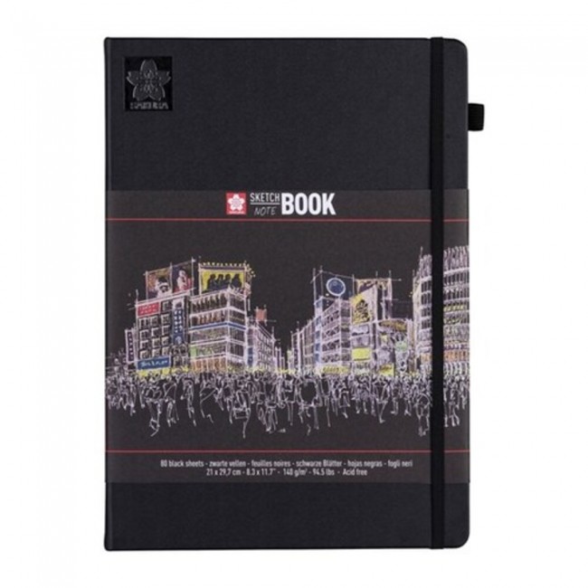 Sketchbook black paper Sakura 21x29,7cm, 140gr