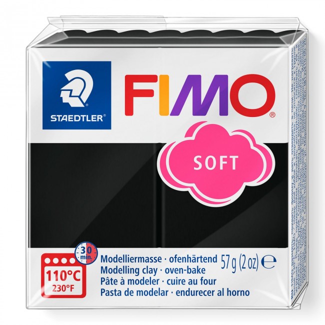 Πολυμερικός Πηλός Fimo Soft, black 9 57gr.