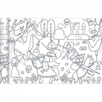 Ρολό με σχέδια Graffy Roll Πριγκίπισσες και Ιππότες 5m x 0,35m, Avenue Mandarine 