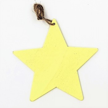 Ξύλινο Αστέρι 12cm, Κίτρινο