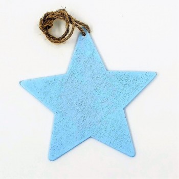 Ξύλινο Αστέρι 12cm, Σιελ