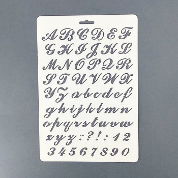 Stencil Γράμματα Καλλιγραφικά Λατινικοί Χαρακτήρες 31x21cm