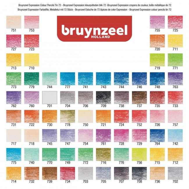 Σετ 72 Μολύβια Χρωματισμού Σχεδίου Expression Series, bruynzeel