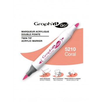 Ακρυλικοί μαρκαδόροι με διπλή μύτη Graph'it GO! coral