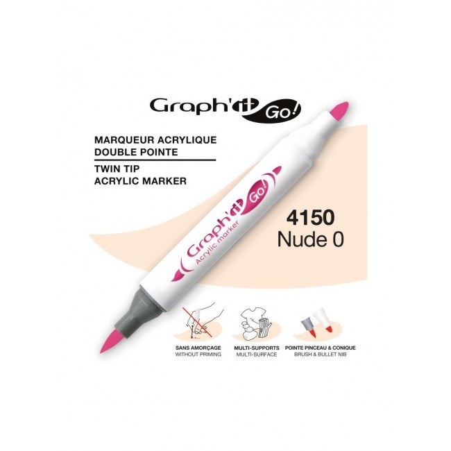 Ακρυλικοί μαρκαδόροι με διπλή μύτη Graph'it GO! nude 0