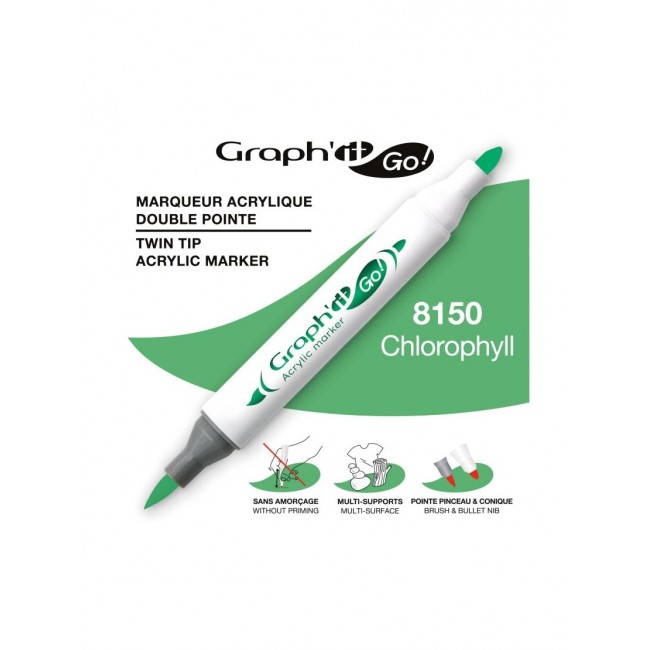 Ακρυλικοί μαρκαδόροι με διπλή μύτη Graph'it GO! chlorophyll