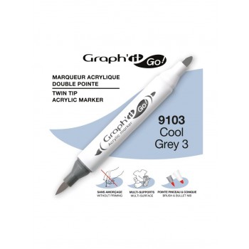 Ακρυλικοί μαρκαδόροι με διπλή μύτη Graph'it GO! cool grey 3