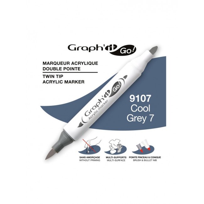 Ακρυλικοί μαρκαδόροι με διπλή μύτη Graph'it GO! cool grey 7