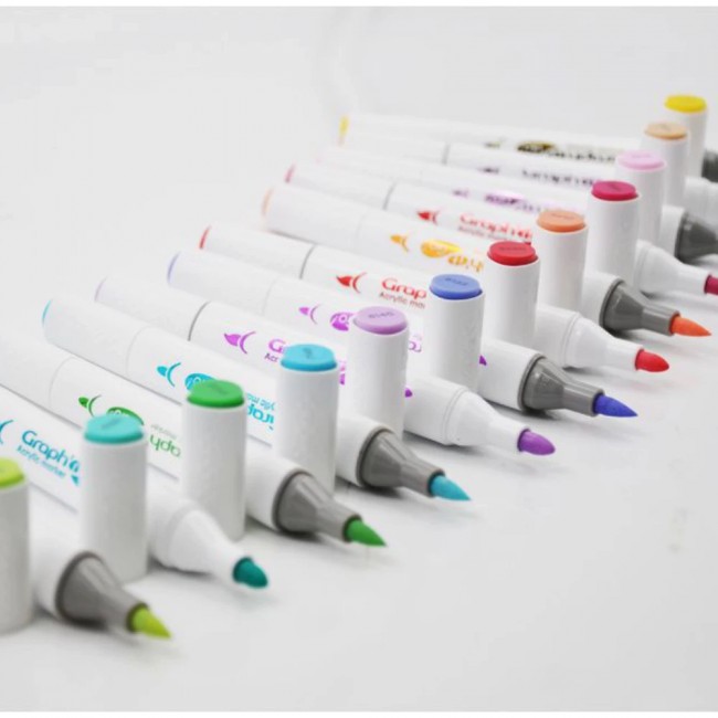 Ακρυλικοί μαρκαδόροι με διπλή μύτη Graph'it GO! melon